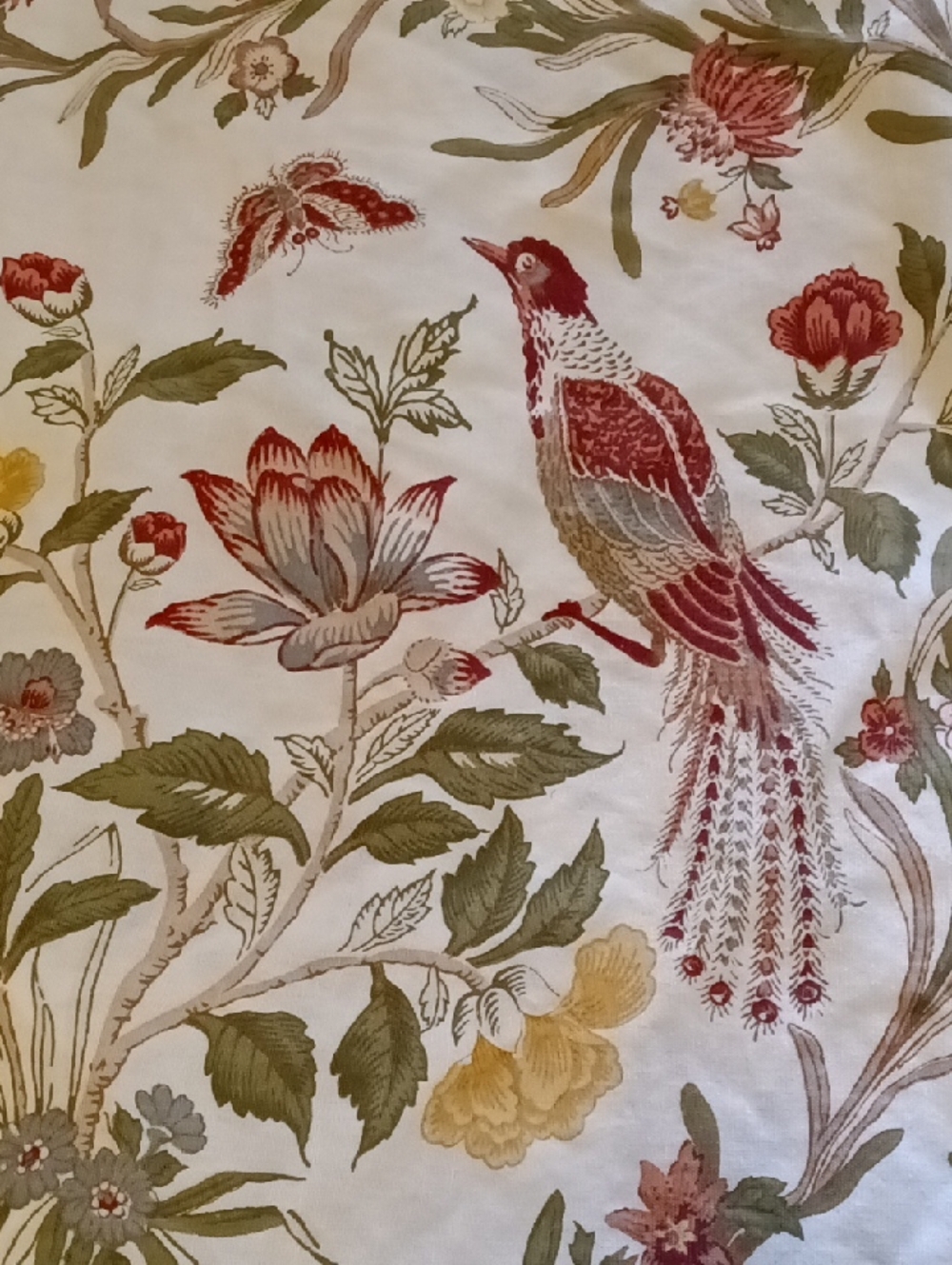 Pottery Barn Jerri Bird & Floral Full Queen Cotton Linen Duvet Cover